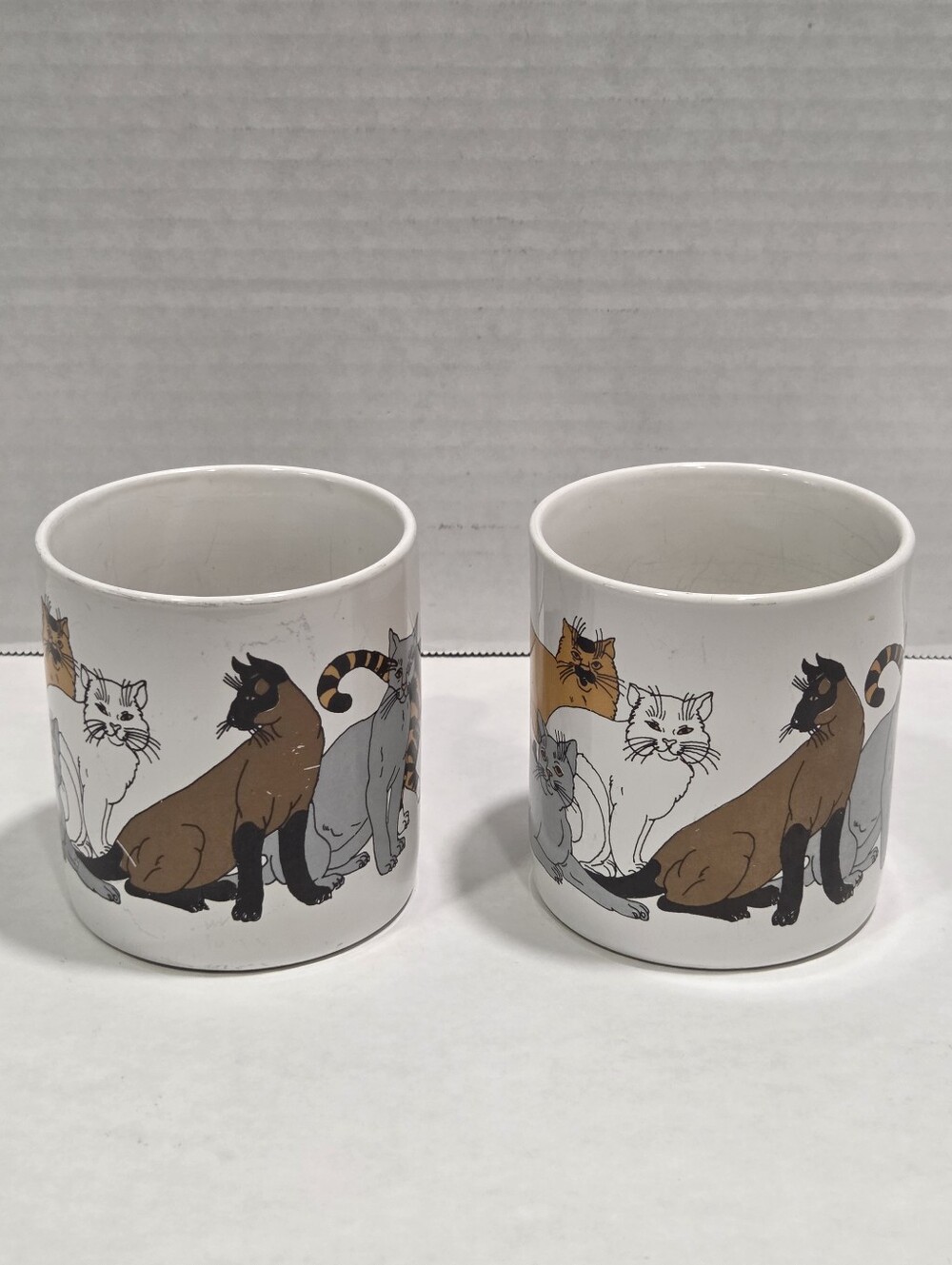 Trend Pacific 80s Vintage Pair Of Cat Mugs READ***